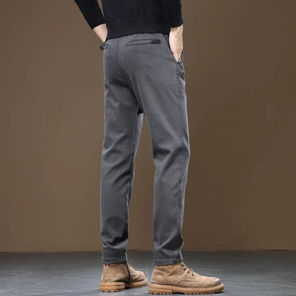 Men's Classic Straight Leg Pants Cotton Casual Beige