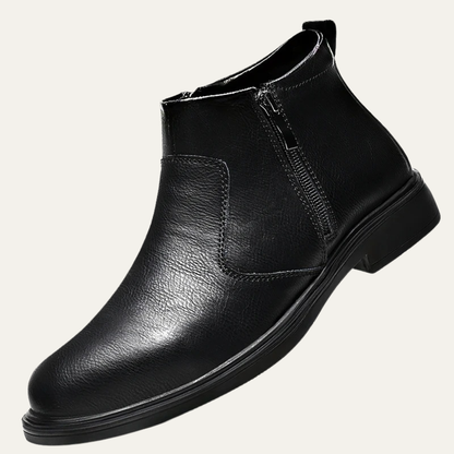 Men's Leather Chelsea Boots Side Zip Black