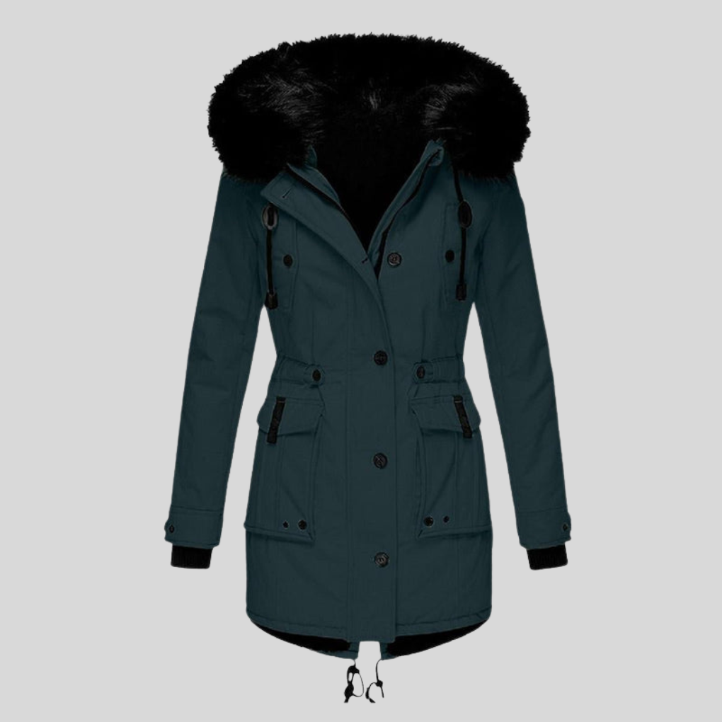 Women's Winter Hooded Parka Coat With Pockets