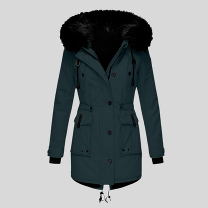 Women's Winter Hooded Parka Coat With Pockets