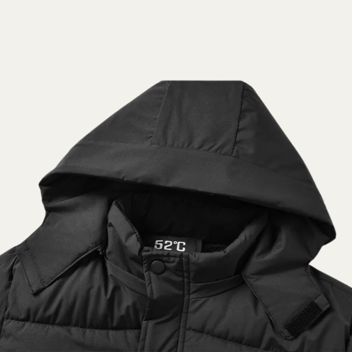 Men's Long Cotton Parka Coat Windproof Black