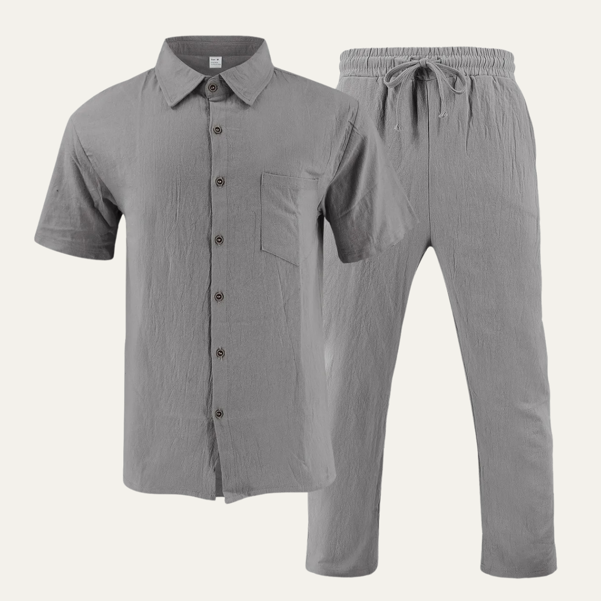 Men's Lightweight Casual Two Piece Suit Shirt Pants - Vonnera