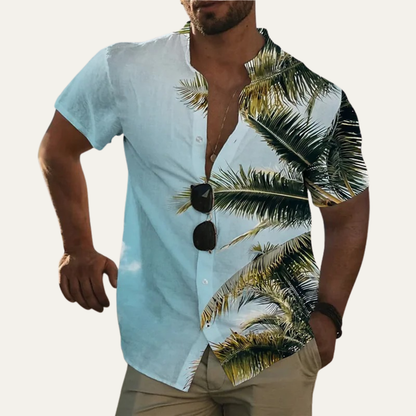 Men's Hawaiian Shirt Coconut Print Cotton Relaxed Fit