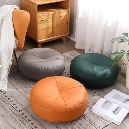 Japanese Style Leather Cushion Minimalist Nappa Brown - Vonnera