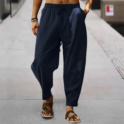 Men's Cotton Linen Wide Leg Pants
