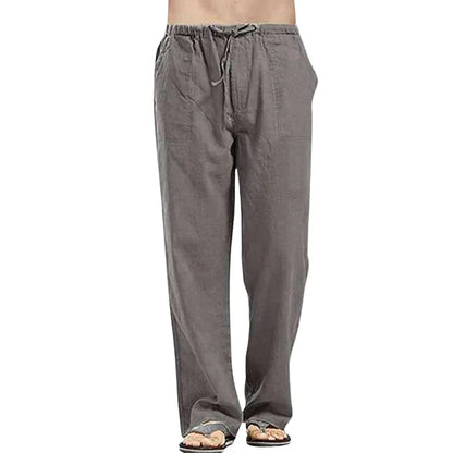 Men's Linen Pants Breathable Oversized Fit
