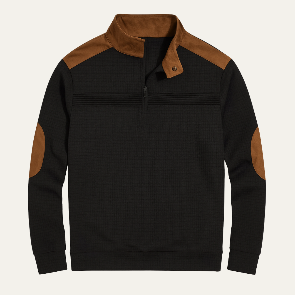 Men's Retro Half Zip Sweater Contrast Collar - Vonnera