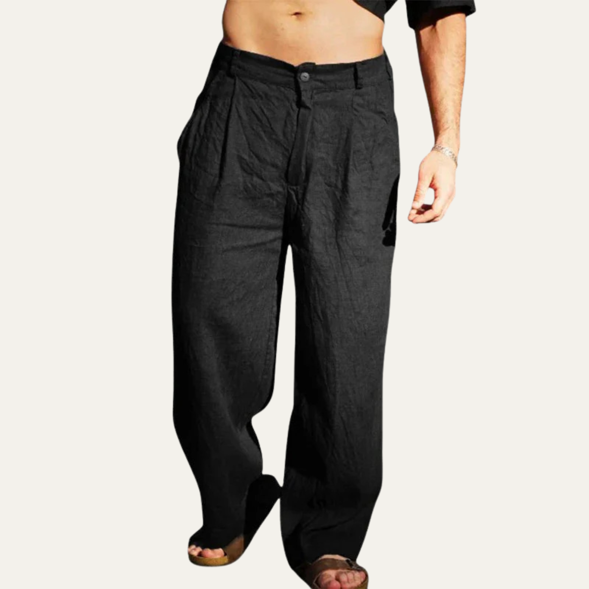 Men's Linen Relaxed Fit Casual Pants