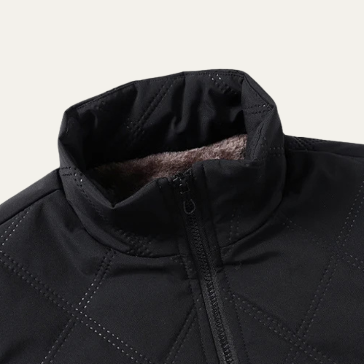 Mens Winter Fleece Jacket Quilted Padded Thick Lining