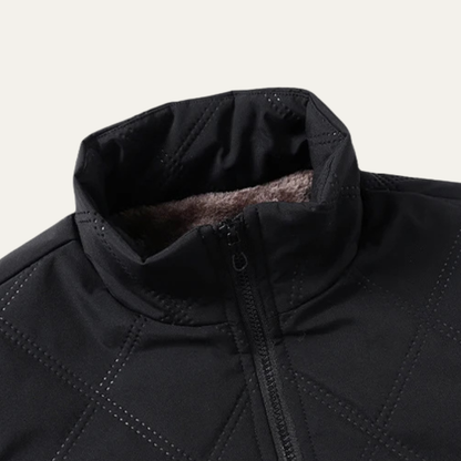 Mens Winter Fleece Jacket Quilted Padded Thick Lining