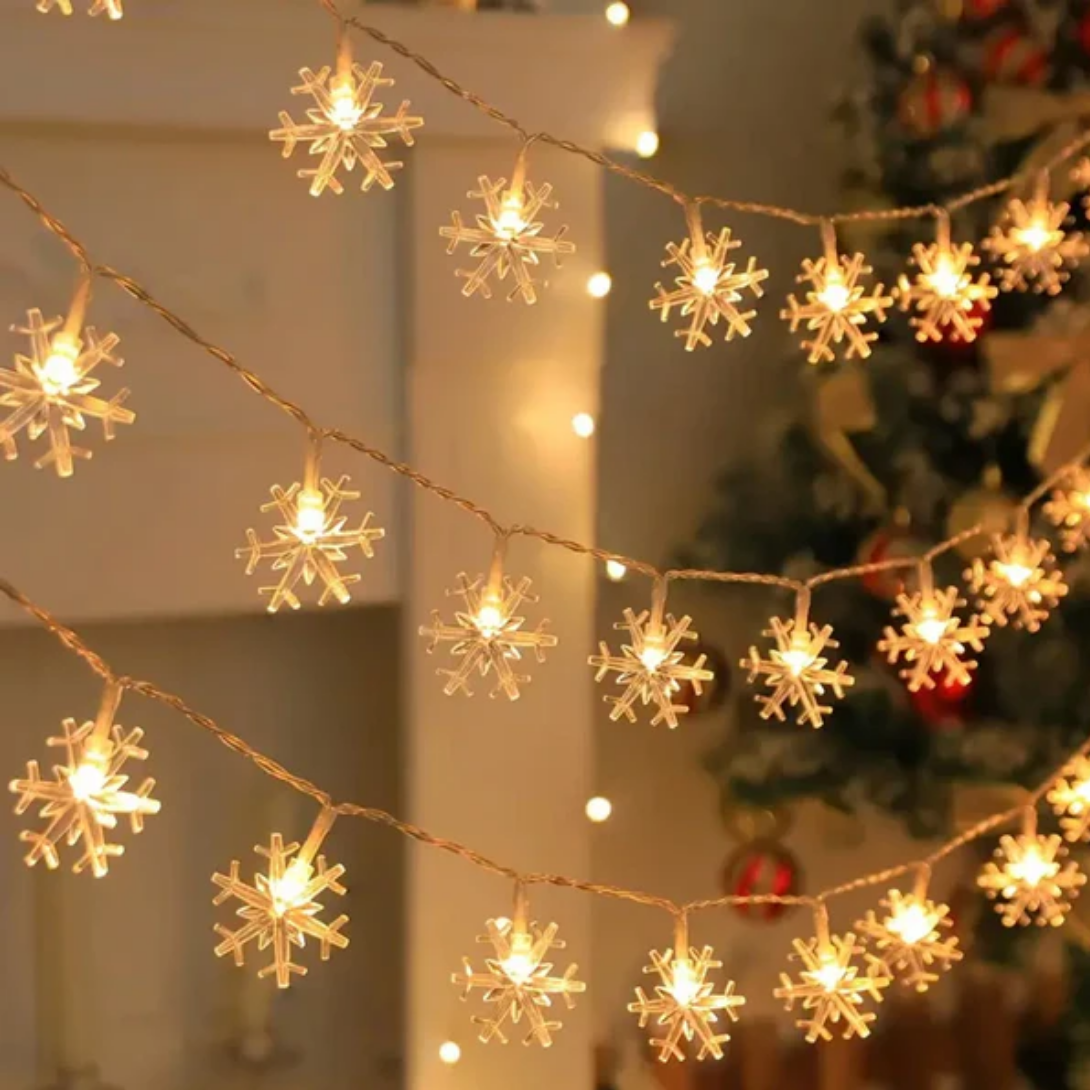 Led String Lights Snowflake Design