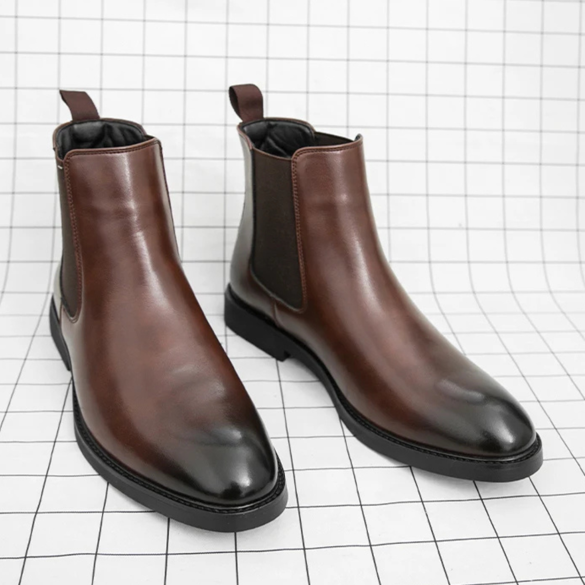 Men's Pointed Chelsea Ankle Boots Black