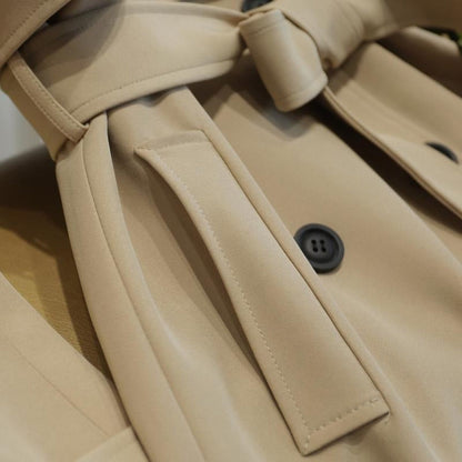 Women's Double Breasted Trench Coat Belted