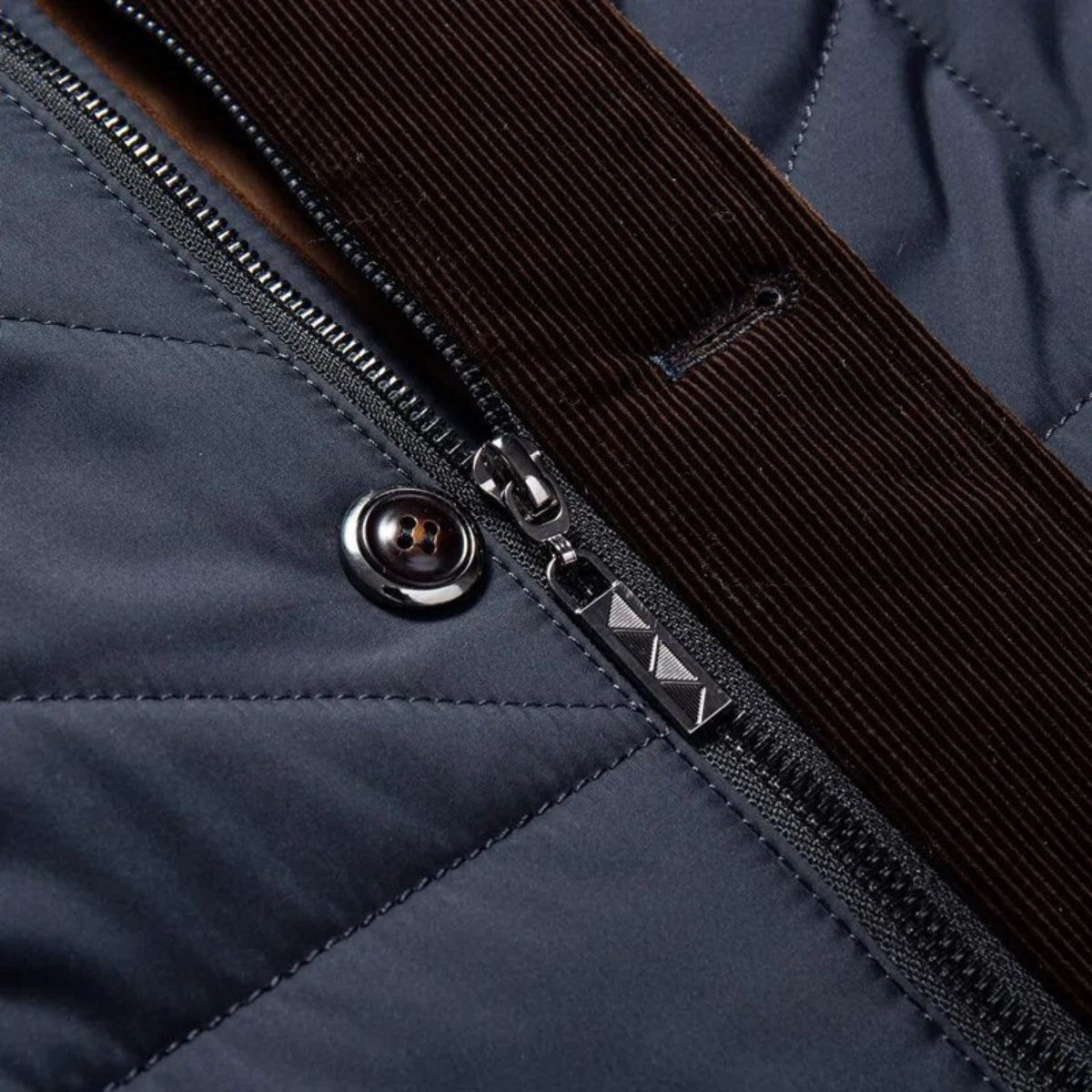 Men's Quilted Winter Jacket With Pockets