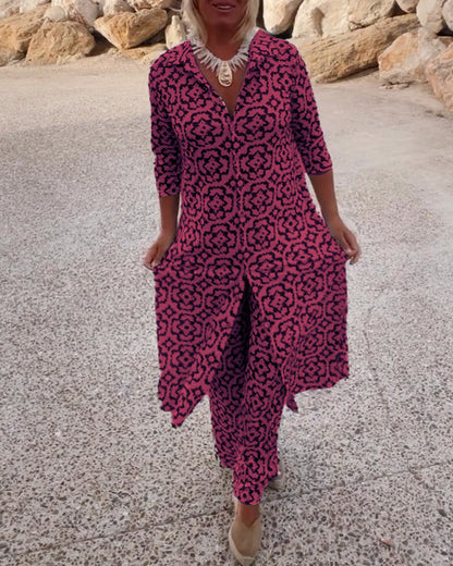 Women's Printed Two-Piece Set Everyday Wear