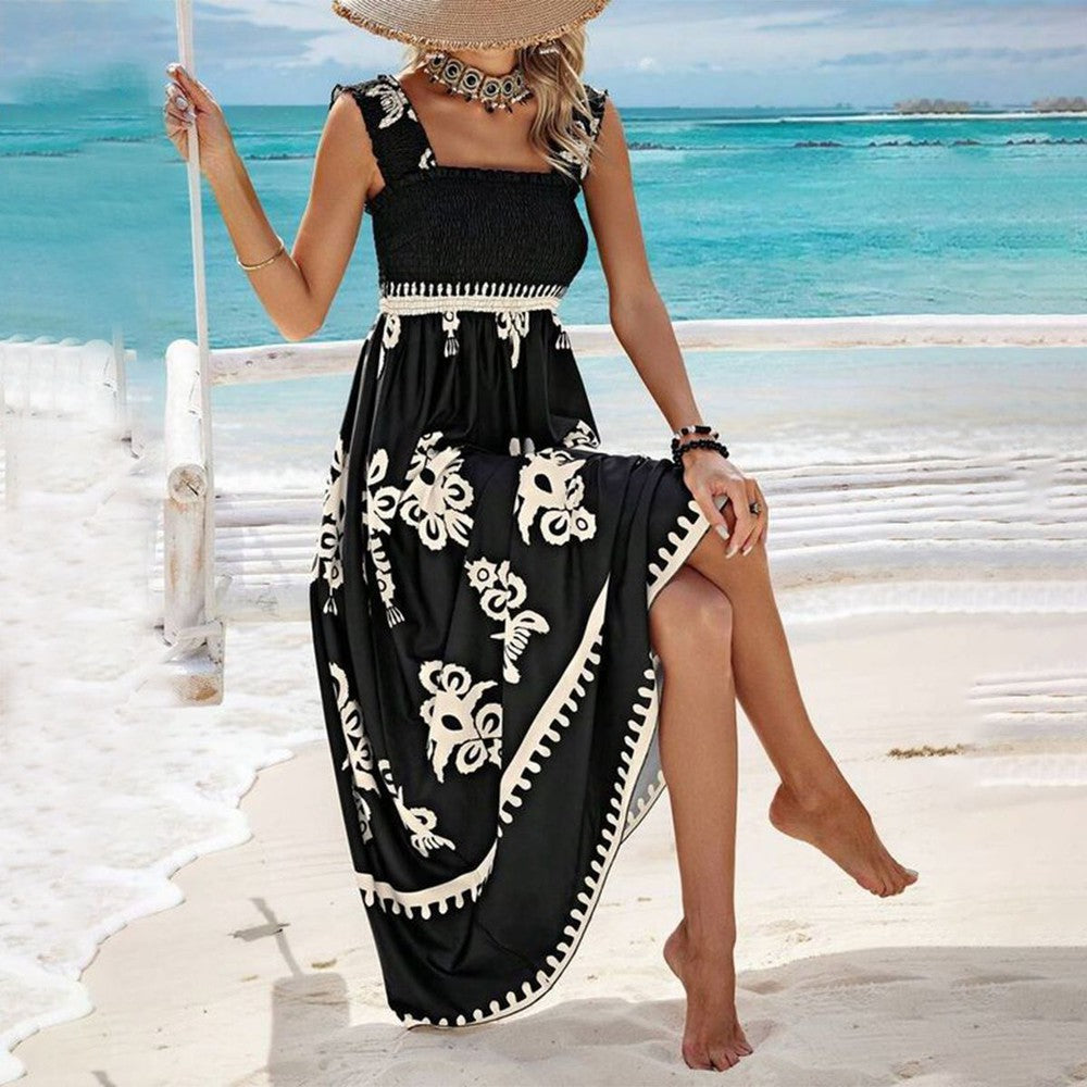 Catalina | Women's Square Neck Flowy Sleeveless Printed Dress Beach Vacation