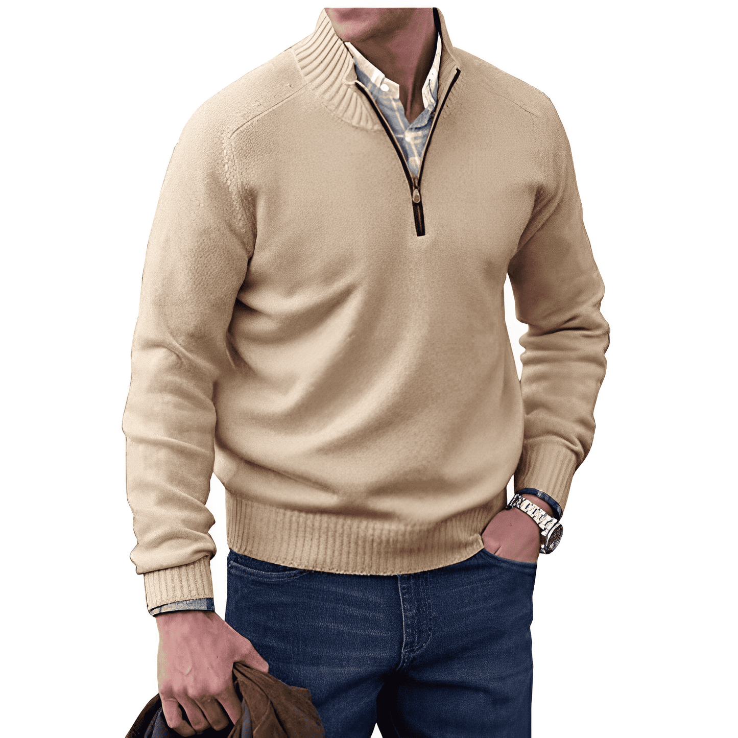 Elegant Cashmere Sweater Autumn Zipper - Vonnera