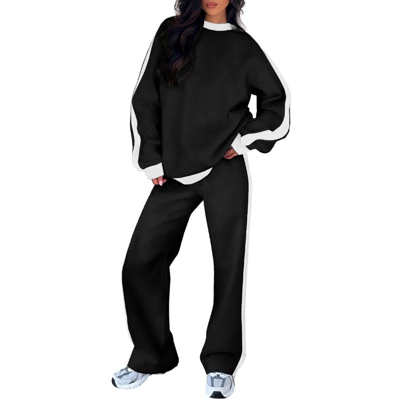 Women's Two Piece Set Round Neck Sleeves Pants