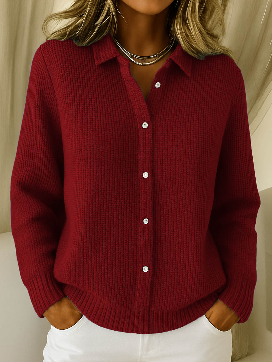 Women's Collared Sweater Button Front