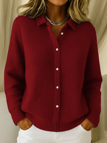 Women's Collared Sweater Button Front