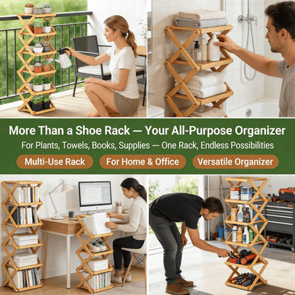 Bamboo 9 Tier Storage Rack No Assembly Required