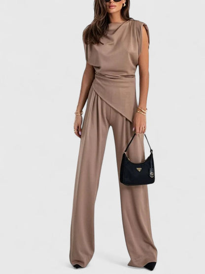 Women's Wide Leg Pants Two-Piece Set