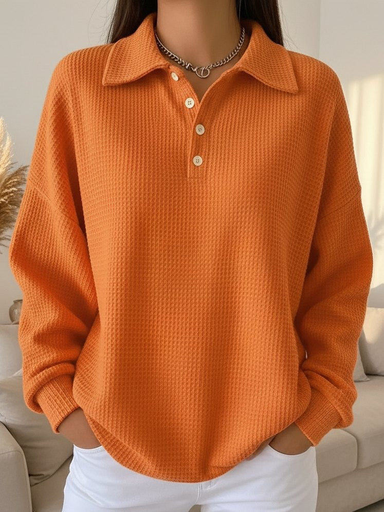 Textured Polo Sweater