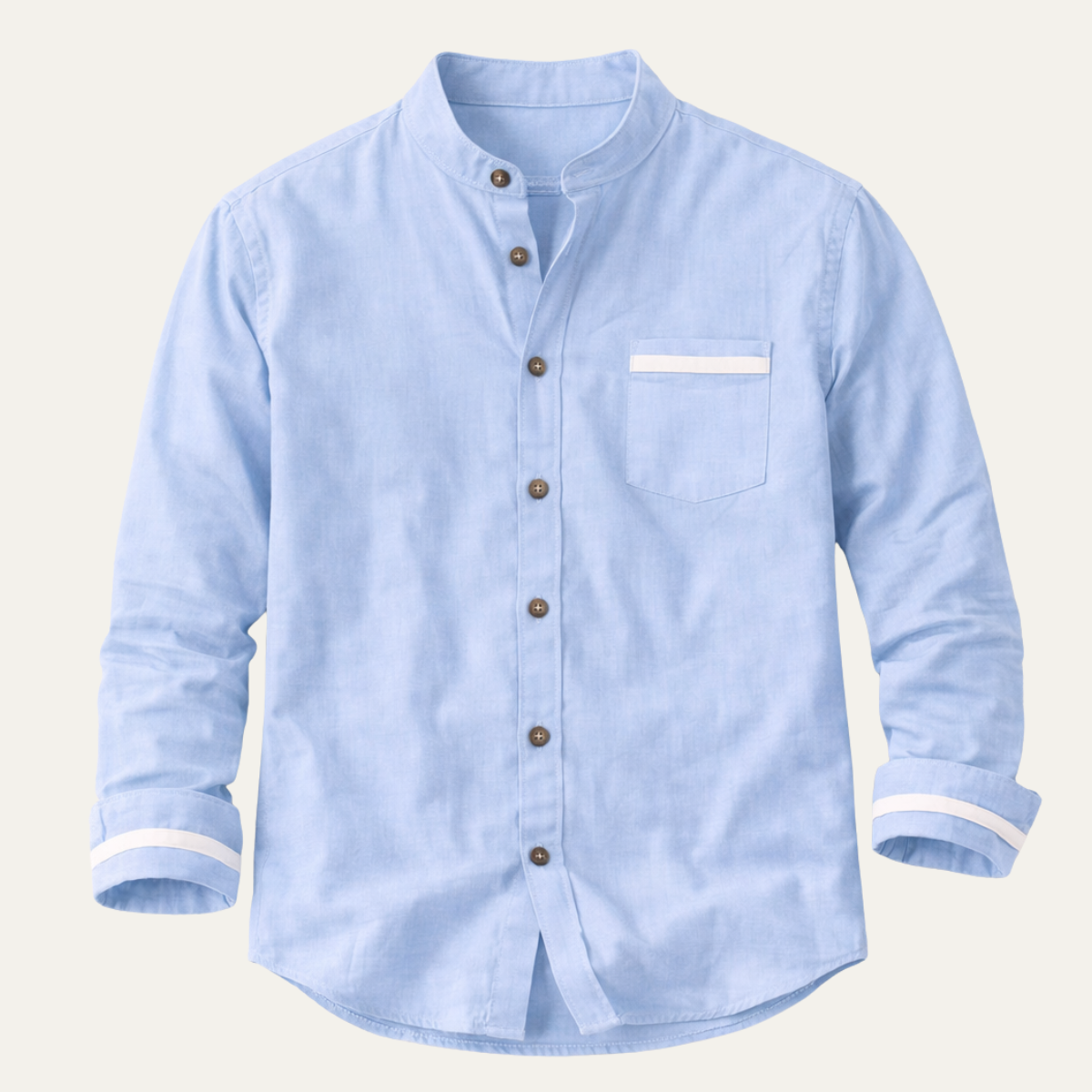 Men's Business Button Up Shirt Standing Collar Silverhaven Ridge - Vonnera