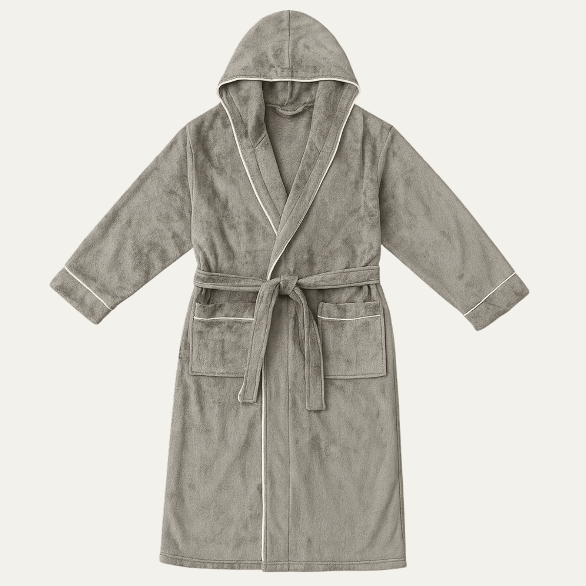 Men's Hooded Long Bathrobe With Belt - Vonnera