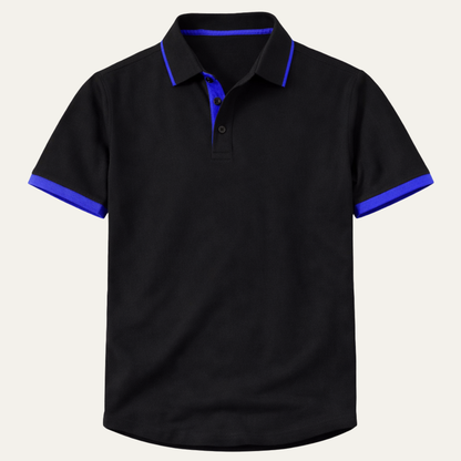 Men's Slim Fit Polo Shirt Cotton Summer Blue - Vonnera