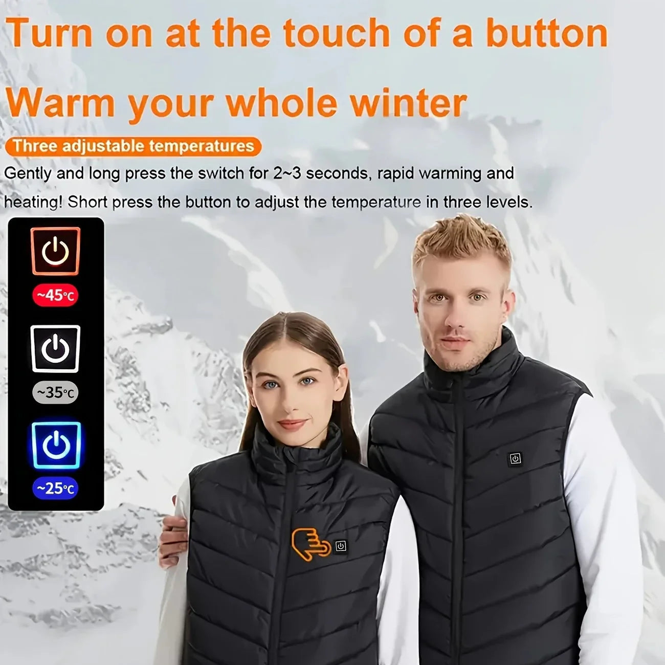 USB Heated Vest Electric Body Warmer Jacket