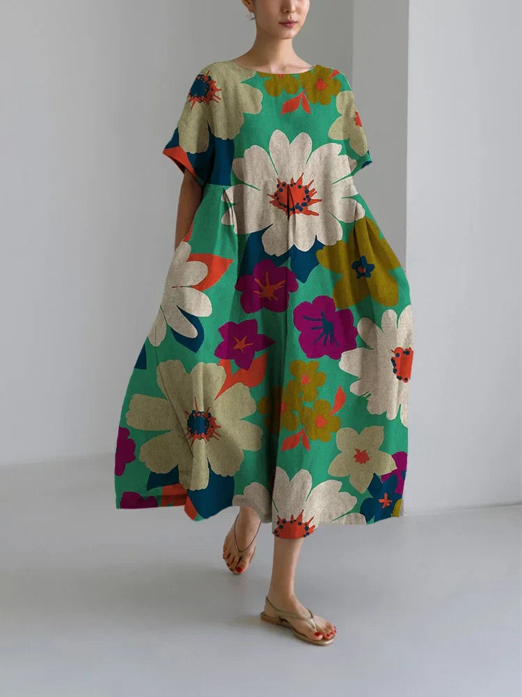 Vittoria Women's Floral Midi Dress Lightweight Comfortable - Vonnera
