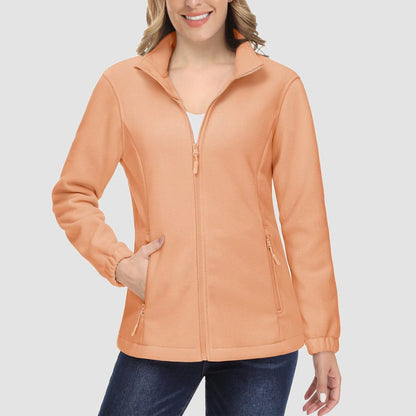 Women's Fleece Zip-Up Jacket Soft Warm