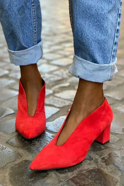 Women's Block Heel Pointed Toe Shoes - Vonnera