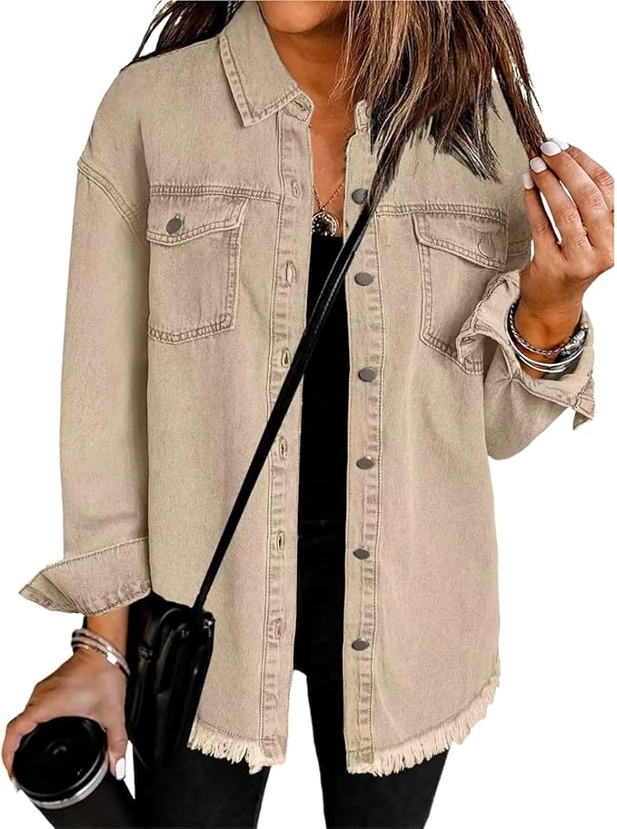 Women's Button Front Jacket Overshirt
