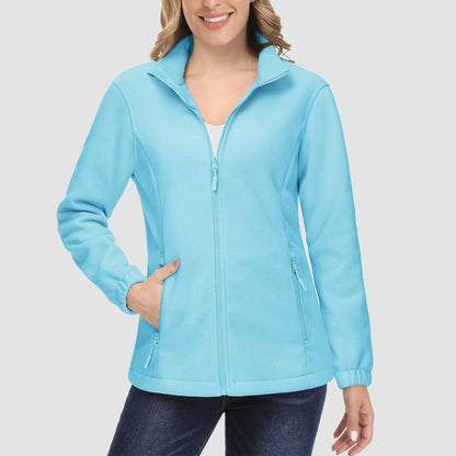 Women's Fleece Zip-Up Jacket Soft Warm