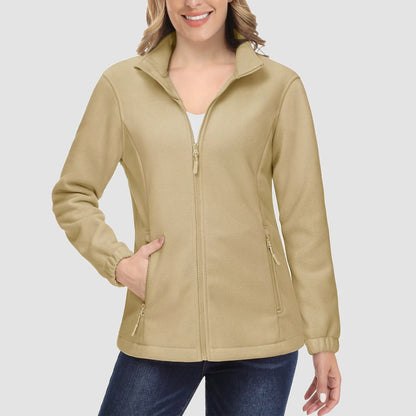 Women's Fleece Zip-Up Jacket Soft Warm