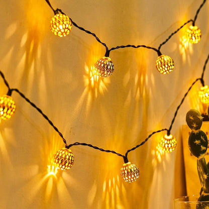 Moroccan Style Solar String Lights Water Resistant - Vonnera