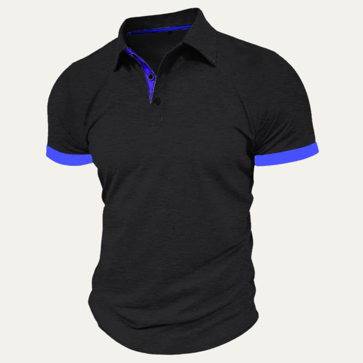 Men's Slim Fit Polo Shirt Cotton Summer Blue
