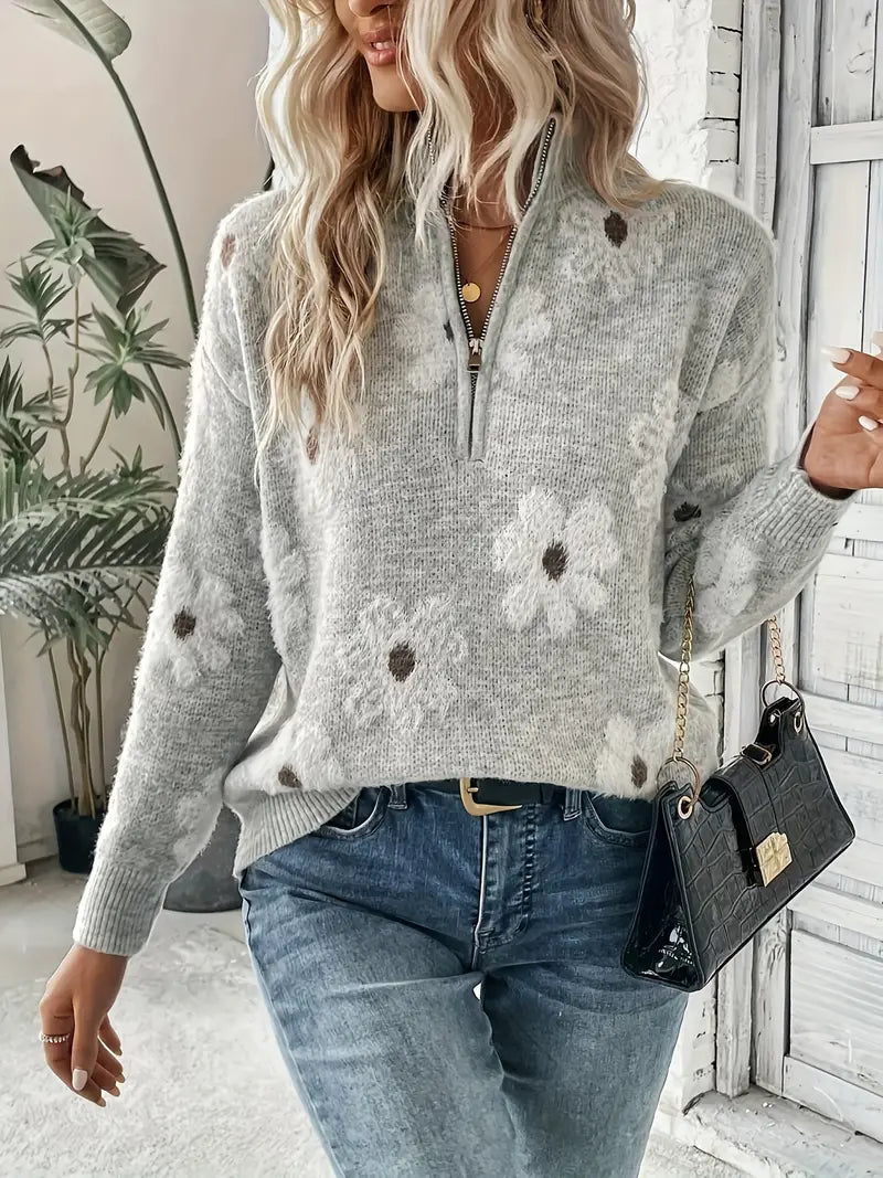 Women's Casual Zipper Sweater - Vonnera