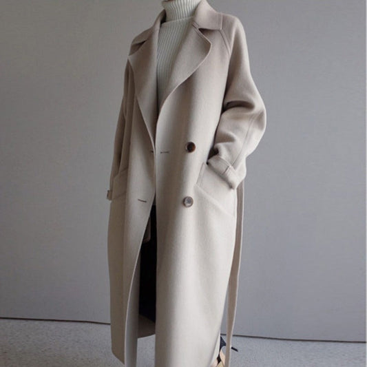 Women's Long Trench Coat Luxurious Fabric - Vonnera