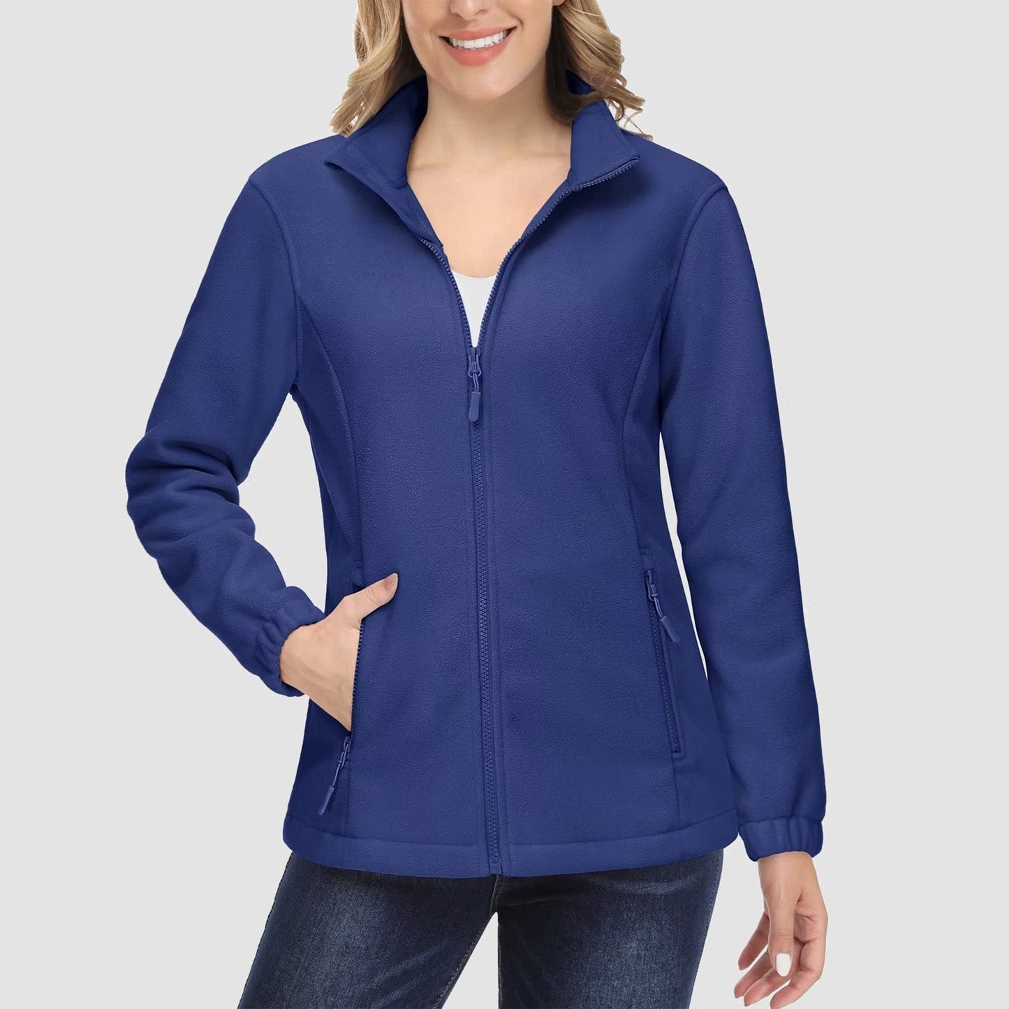 Women's Fleece Zip-Up Jacket Soft Warm