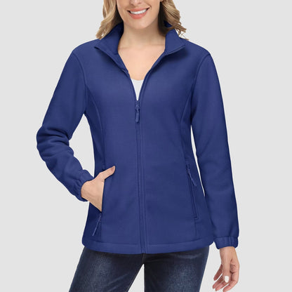 Women's Fleece Zip-Up Jacket Soft Warm