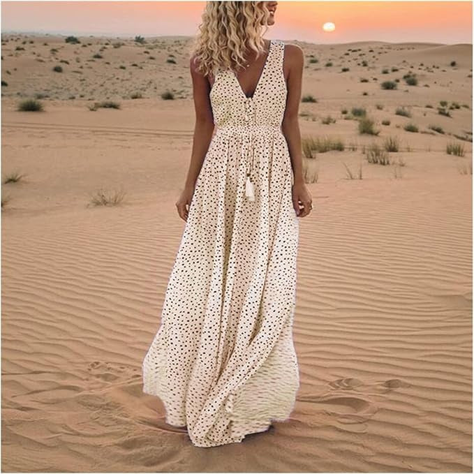 Waverly Women's Boho Maxi Dress Polka Dot - Vonnera