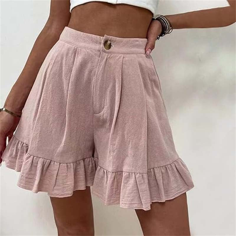 Women's High Waist Ruffle Shorts - Vonnera