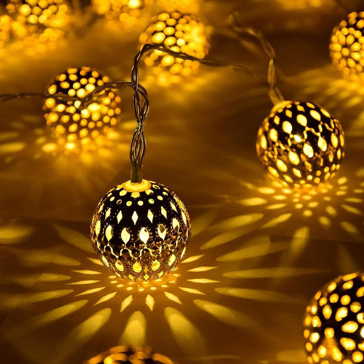 Moroccan Style Solar String Lights Water Resistant