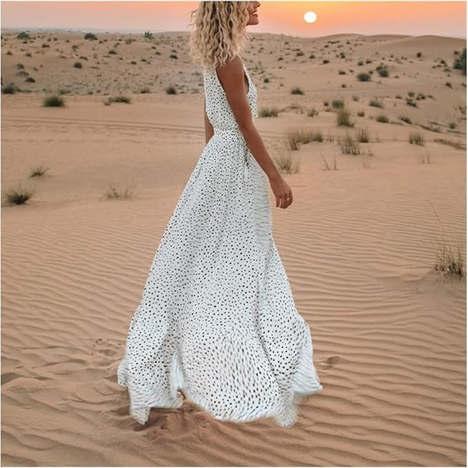 Waverly Women's Boho Maxi Dress Polka Dot