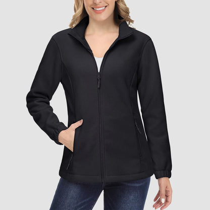 Women's Fleece Zip-Up Jacket Soft Warm