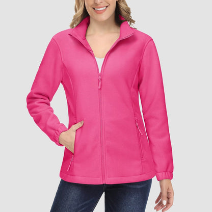 Women's Fleece Zip-Up Jacket Soft Warm