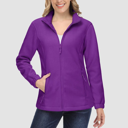 Women's Fleece Zip-Up Jacket Soft Warm